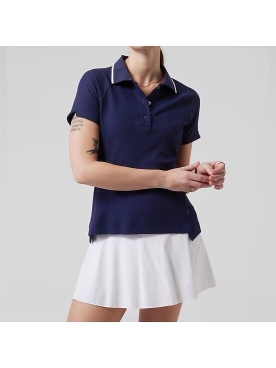 Athleta Tops - New Athleta Everyday Polo Sweat-Wicking Activewear UPF 50+ Navy size XL